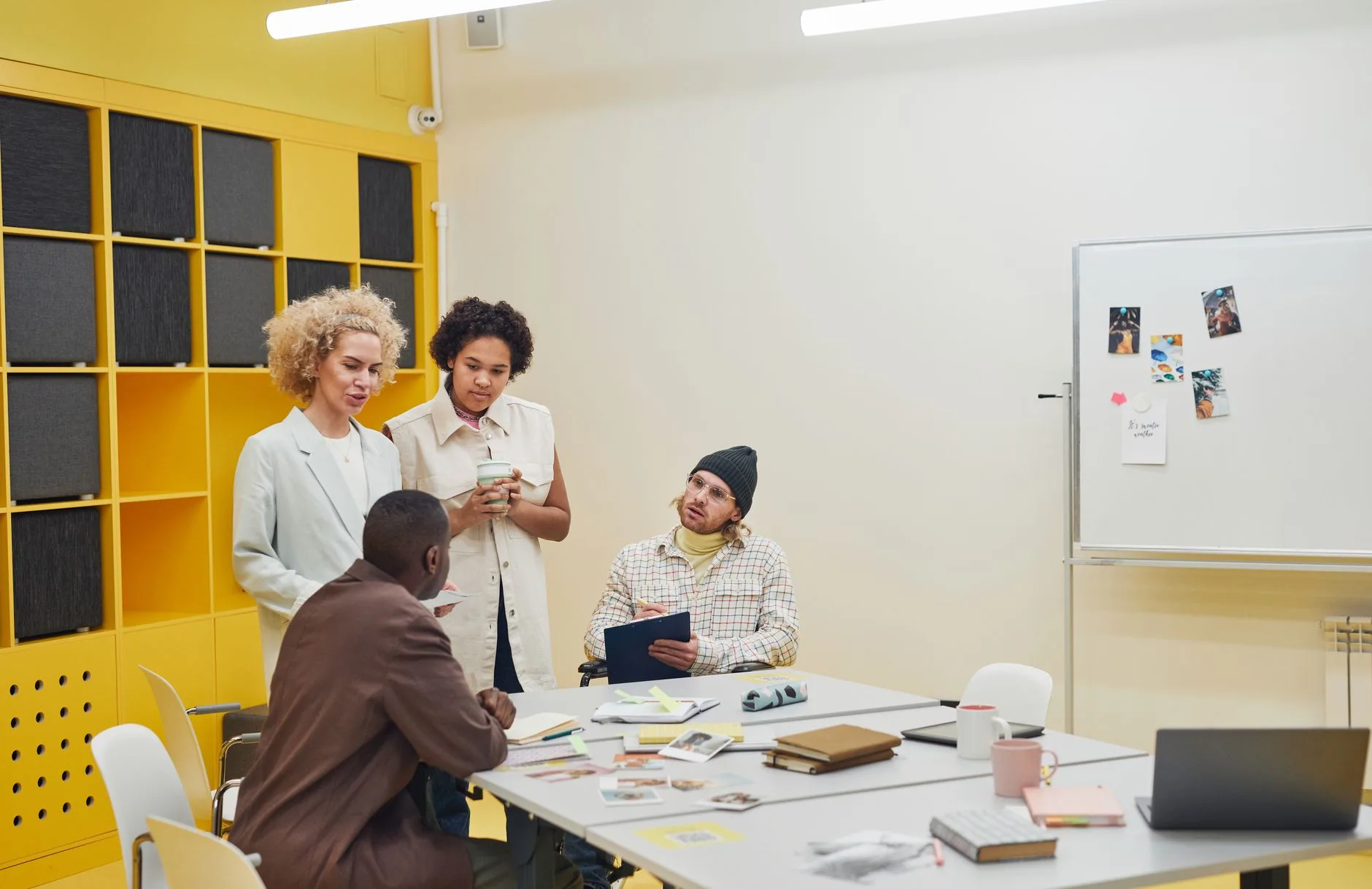 professionals reviewing digital product monetization strategies around a table