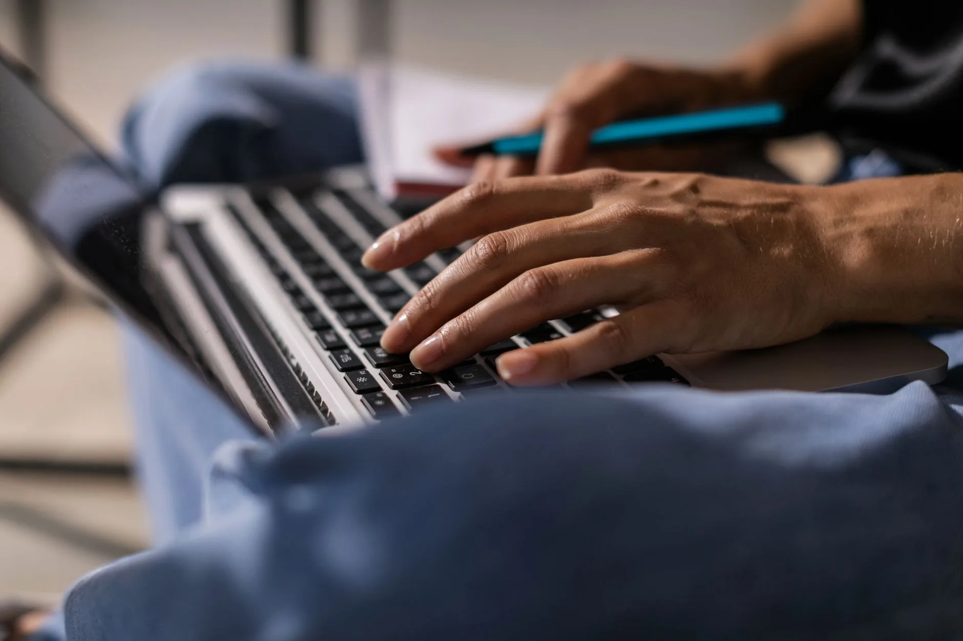 content creator editing original expertise-driven digital article on screen